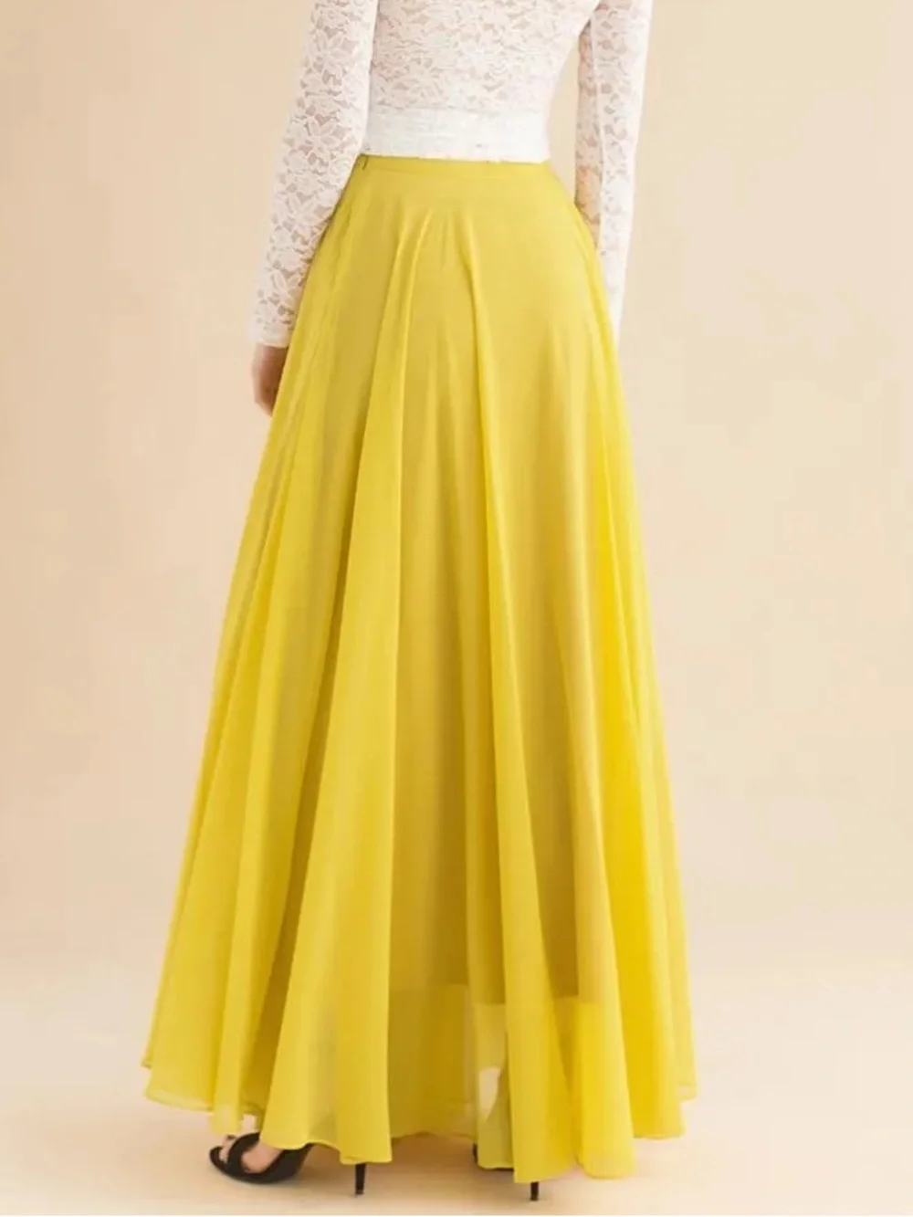 Chicwish timeless Chiffon Maxi Skirt in Mustard Yellow
